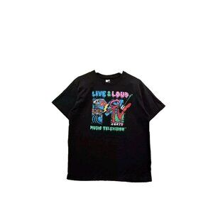 MTV Music Television Live‎ & Loud T-Shirt Size M Short Sleeve Graphic Black